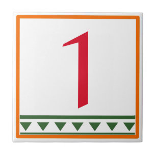 Rode Italiaanse letters en nummers keramische Tege Tegeltje