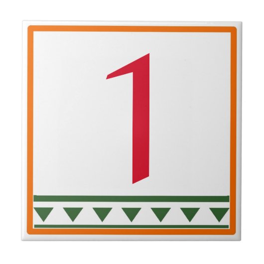 Rode Italiaanse letters en nummers keramische Tege Tegeltje (Voorkant)