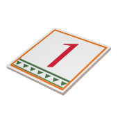 Rode Italiaanse letters en nummers keramische Tege Tegeltje (Zijkant)