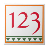 Rode Italiaanse letters en nummers keramische Tege Tegeltje (Voorkant)