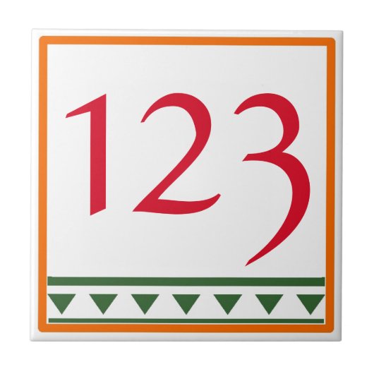Rode Italiaanse letters en nummers keramische Tege Tegeltje (Voorkant)