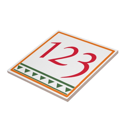 Rode Italiaanse letters en nummers keramische Tege Tegeltje (Zijkant)