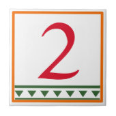 Rode Italiaanse letters en nummers keramische Tege Tegeltje (Voorkant)