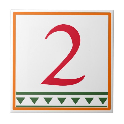 Rode Italiaanse letters en nummers keramische Tege Tegeltje (Voorkant)