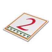 Rode Italiaanse letters en nummers keramische Tege Tegeltje (Zijkant)