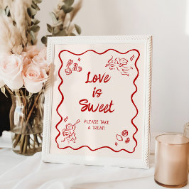 Rode Italiaanse liefde is zoet Poster