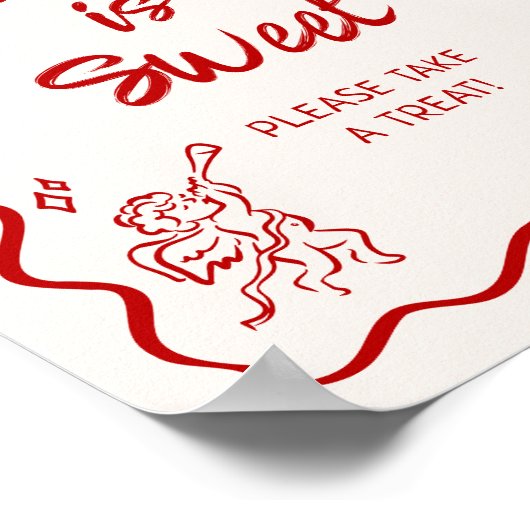 Rode Italiaanse liefde is zoet Poster (Hoek)