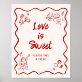 Rode Italiaanse liefde is zoet Poster (Voorkant)