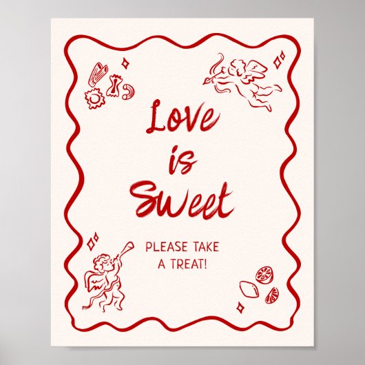 Rode Italiaanse liefde is zoet Poster (Voorkant)