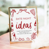 Rode Italiaanse Pizza Date Night Ideas Bruidsfeest Poster