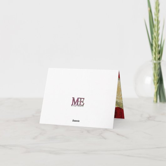 Rode & Ivoire Rozen Bedankkaartjes Bedankkaart (Achterkant)