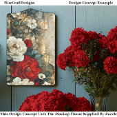 Rode ivoor Rozen, verouderde verweerde wand CQ4 de Tissuepapier