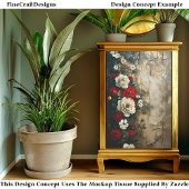 Rode ivoor Rozen, verouderde verweerde wand CQ4 de Tissuepapier