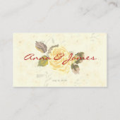 Rode & Ivoor Rozen Wedding Registry Kaart (Achterkant)