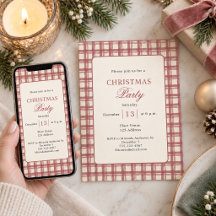 Rode Ivoor Tartan Plaid Kerstfeest