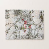 Rode Ivy op witte muur Legpuzzel (Horizontaal)