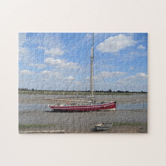 Rode jacht en luchten legpuzzel (Horizontaal)