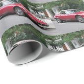 Rode Jaguar E Type Cabriolet Cadeaupapier (Rol Hoek)