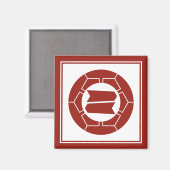  Rode Japanner Hattori Kamon Oriental Magneet (Voorkant / Achterkant)