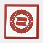  Rode Japanner Hattori Kamon Oriental Magneet (Voorkant)