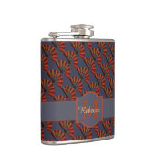 Rode Japanse Antiek ventilatoren gepersonaliseerd Heupfles (Rechts)