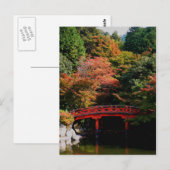 Rode Japanse brug in het najaar Briefkaart (Voorkant / Achterkant)