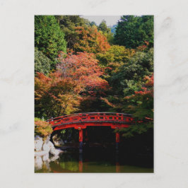 Rode Japanse brug in het najaar Briefkaart