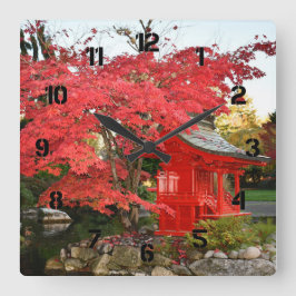 Rode Japanse Esdoorn en Tuinschuin Grote Klok
