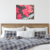 Rode Japanse Esdoornbladeren Botanisch Canvas Afdruk (Insitu (Slaapkamer))