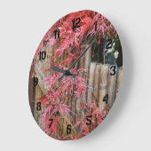 Rode Japanse esdoornbladeren en bamboe Grote Klok (Hoek)