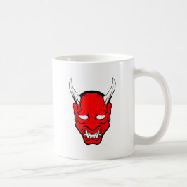 Rode Japanse Hannya-masker Koffiemok