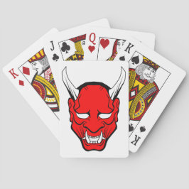 Rode Japanse Hannya-masker Speelkaarten