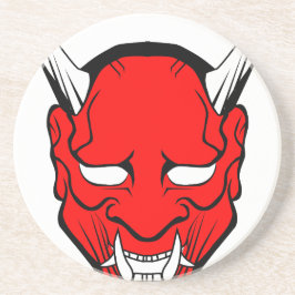 Rode Japanse Hannya-masker Zandsteen Onderzetter