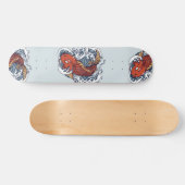 Rode Japanse Koi-visillustratie Persoonlijk Skateboard (Horizontaal)