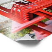 Rode Japanse makreelbladeren en tuinschrijn Foto Afdruk (Hoek)