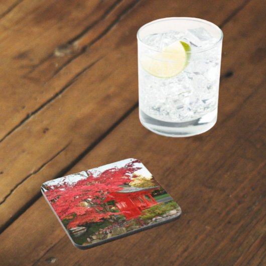 Rode Japanse mantel en tuinschildpad Bier Onderzetter