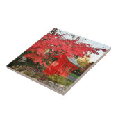 Rode Japanse mantel en tuinschildpad Tegeltje (Zijkant)