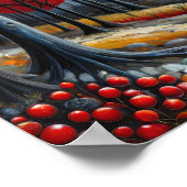 Rode jas kind verkennen grillig bos 's nachts poster (Hoek)