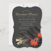 Rode Jasmijn Donker Tropisch Vrijgezellenfeest Kaart (Voorkant)