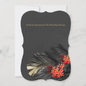 Rode Jasmijn Donker Tropisch Vrijgezellenfeest Kaart (Achterkant)