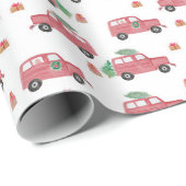 Rode jeep-kerstpapier met Waterverf voor kerstinpa Cadeaupapier (Rol Hoek)