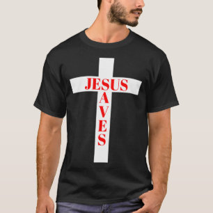 Rode Jezus redt in het kruis T-shirt