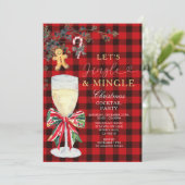 Rode Jingle & Mingle Kerstcocktailparty  Kaart (Staand voorkant)