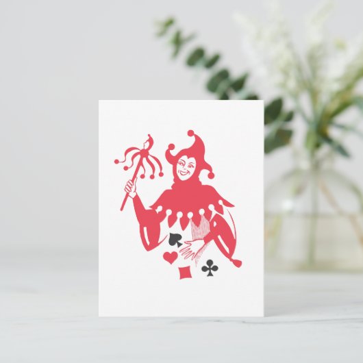 Rode joker briefkaart (Staand voorkant)