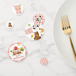 Rode jongen barnyard boerderij dieren verjaardag confetti