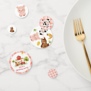 Rode jongen barnyard boerderij dieren verjaardag confetti