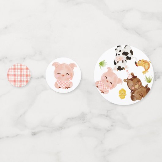 Rode jongen barnyard boerderij dieren verjaardag confetti (Voorkanten)