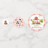 Rode jongen barnyard boerderij dieren verjaardag confetti (Achterkanten)