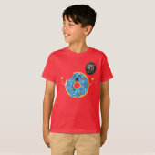 Rode jongens Kinder boezem Donut Mess met skaterko T-shirt (Voorkant volledig)