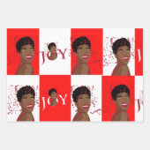 Rode Joy Confetti Wrapping Papier Platte Vellen (Voorkant 3)